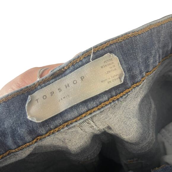 Topshop Women's Size 34 P Jamie Medium Wash Cropped Jeans - Picture 7 of 10